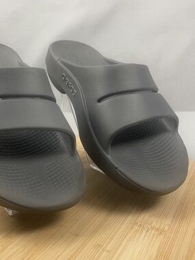 OOFOS OOahh Sport Recovery Slide Sandals Comfort Gray Unisex Size M4/W6